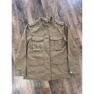 Sanctuary Utility Jacket Women XS Tan Long Sleeve Vented Outdoor Snap Inside Zip